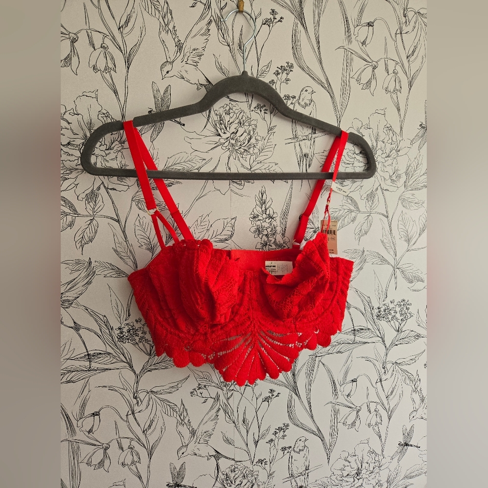 Nwt Aerie Show Off Red Lace Bralette - Picture 4 of 6